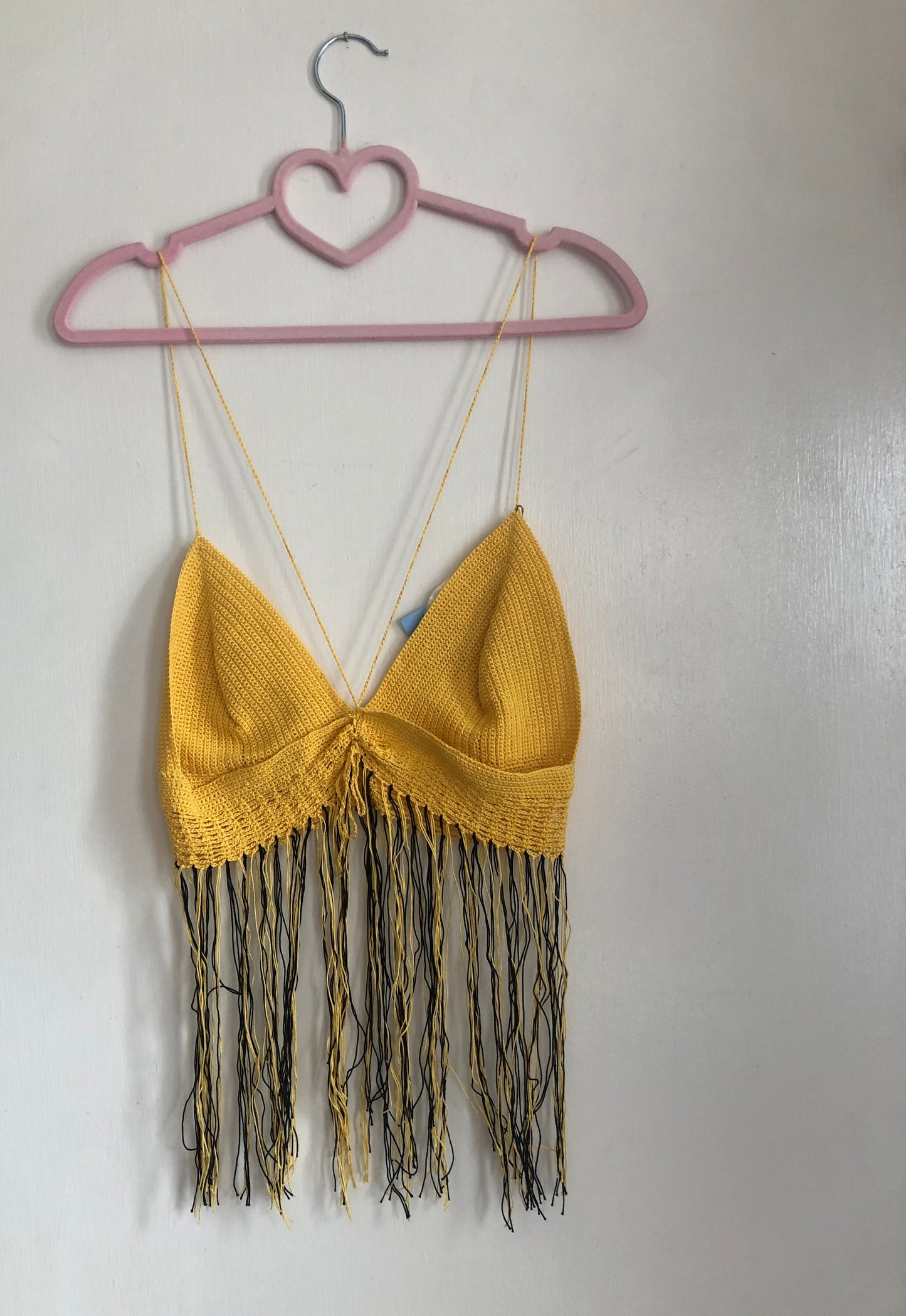 Black/Yellow Crocheted Tank Top