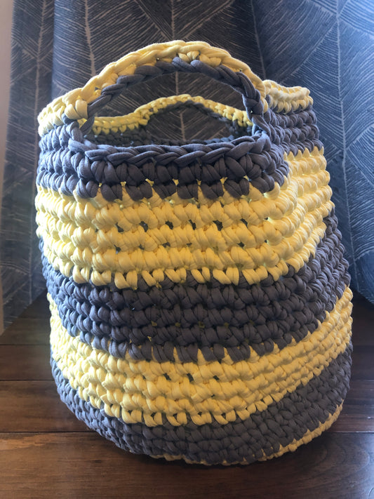 Yellow and Grey Beach Bag