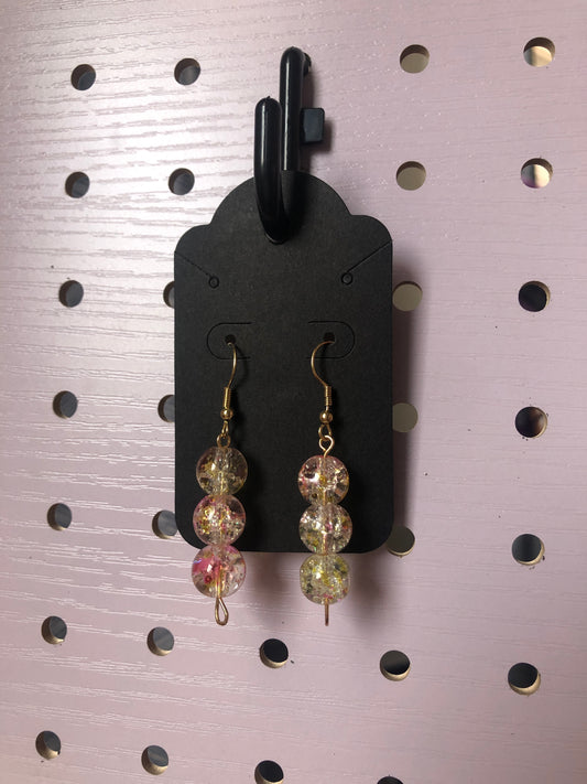 Three tier bead earrings