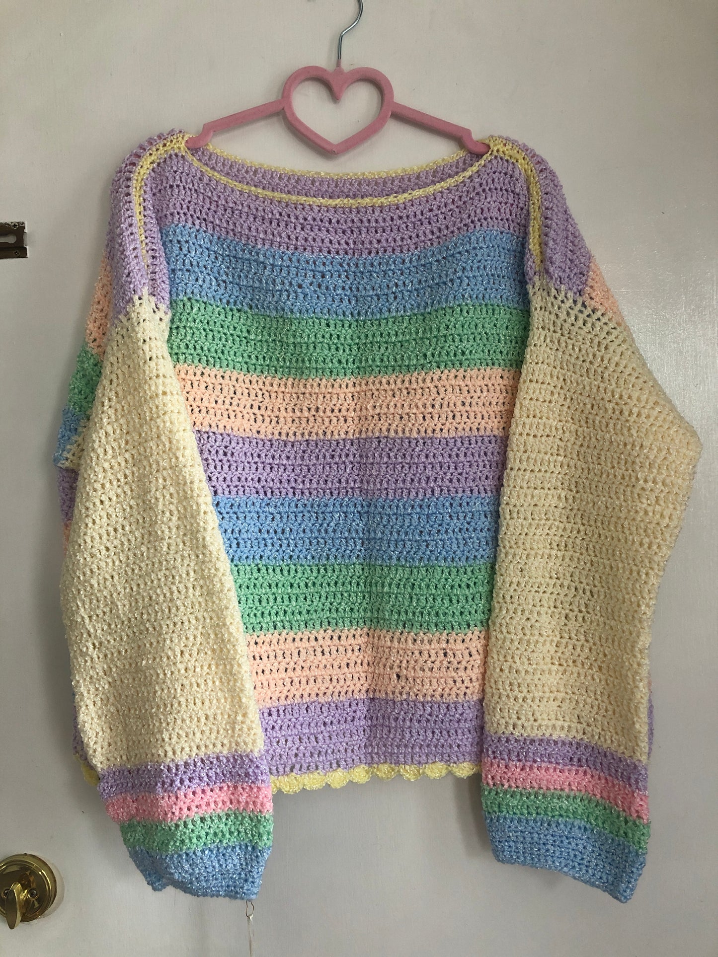 Multi-colored crocheted sweater