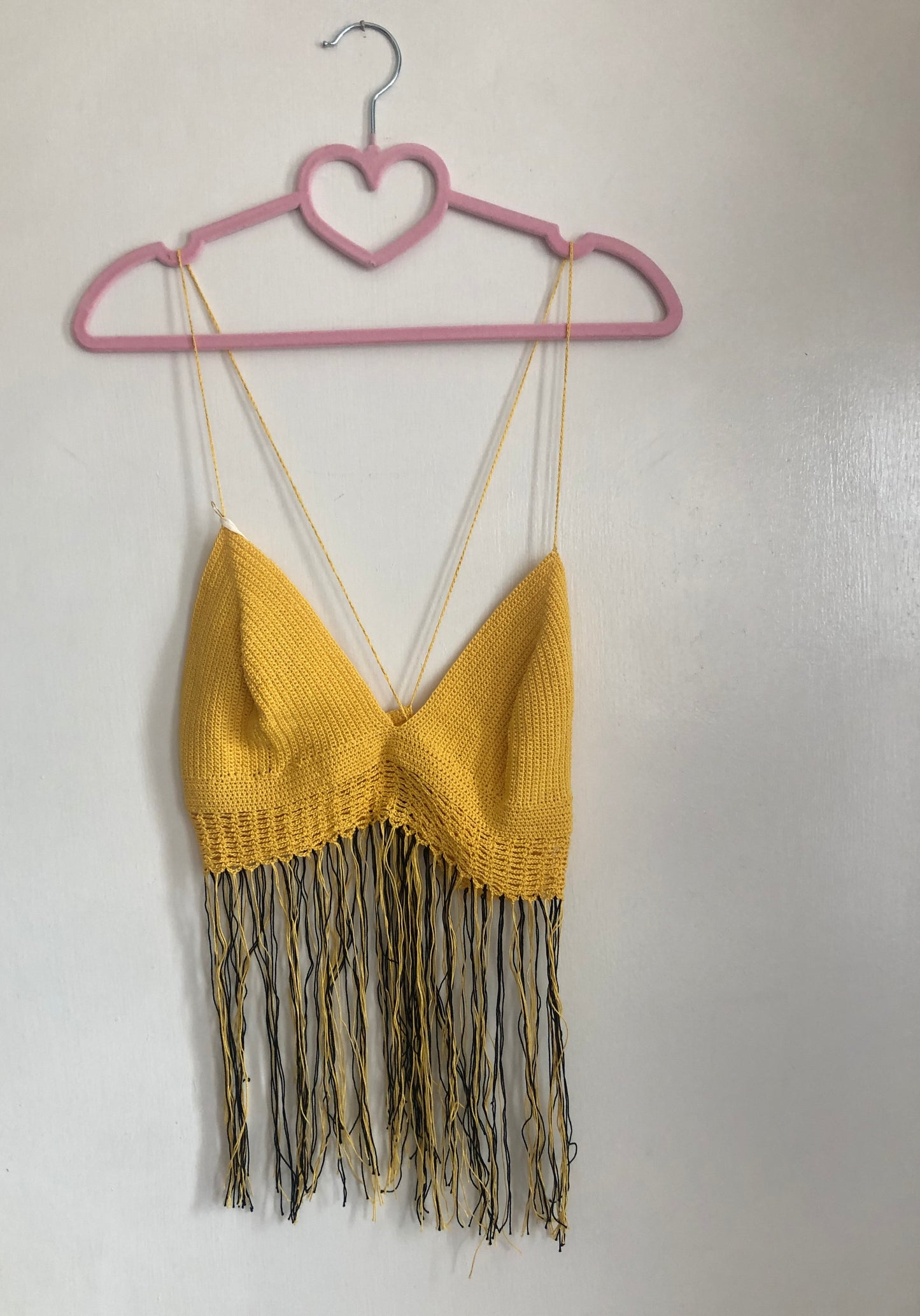 Black/Yellow Crocheted Tank Top