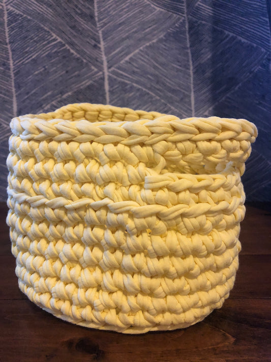 Yellow Crocheted Basket