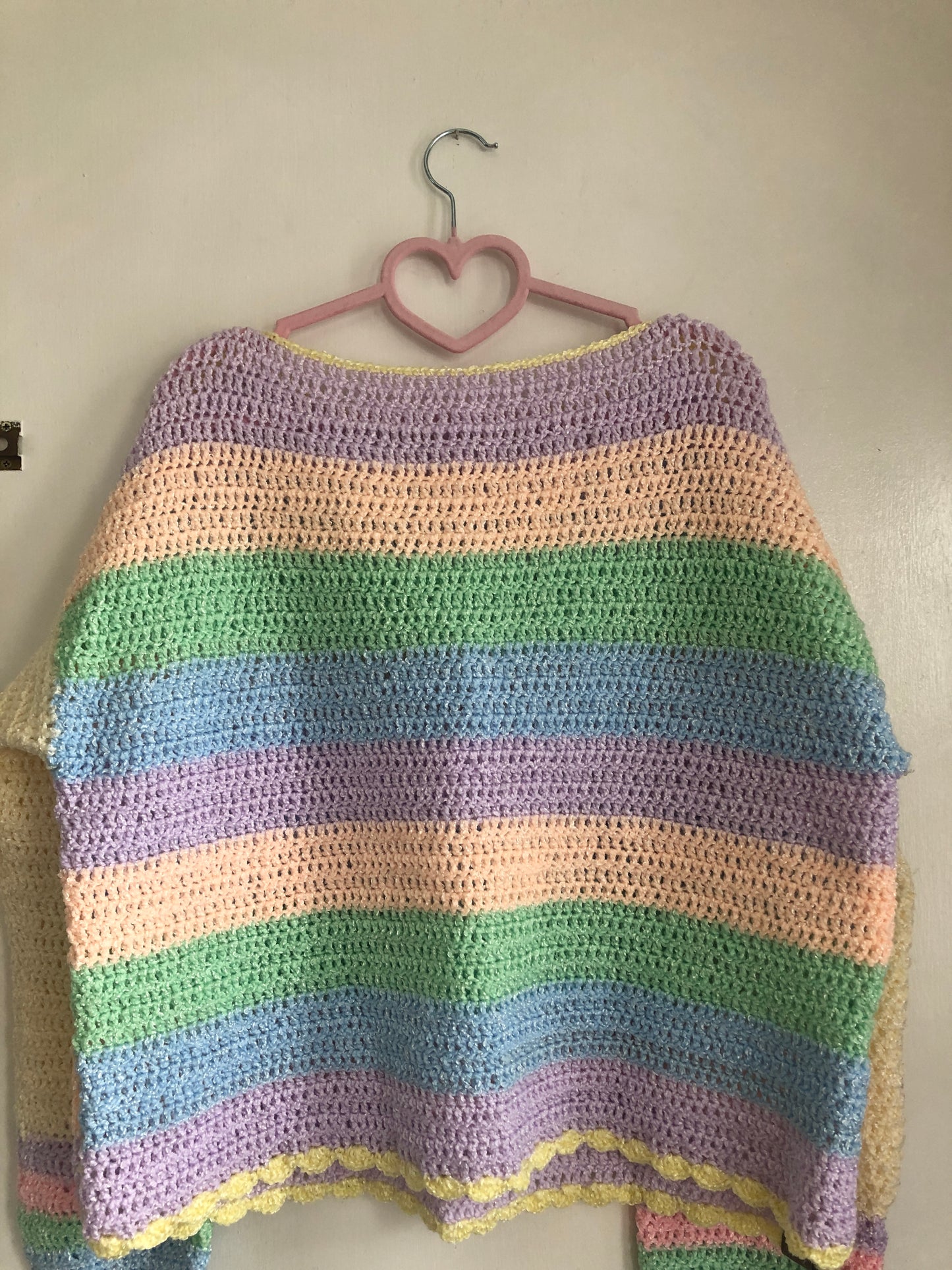 Multi-colored crocheted sweater