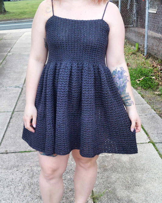 Grey Crocheted Dress