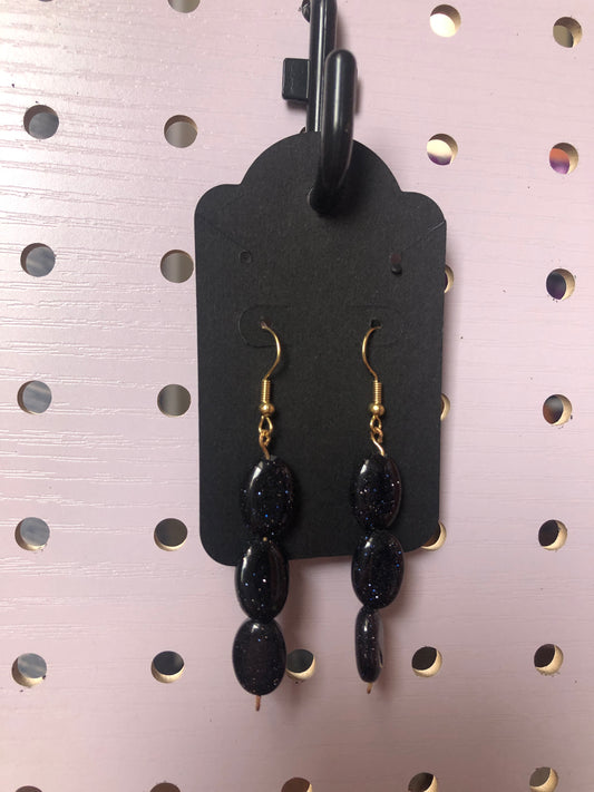 Black Sparkle Bead Earrings