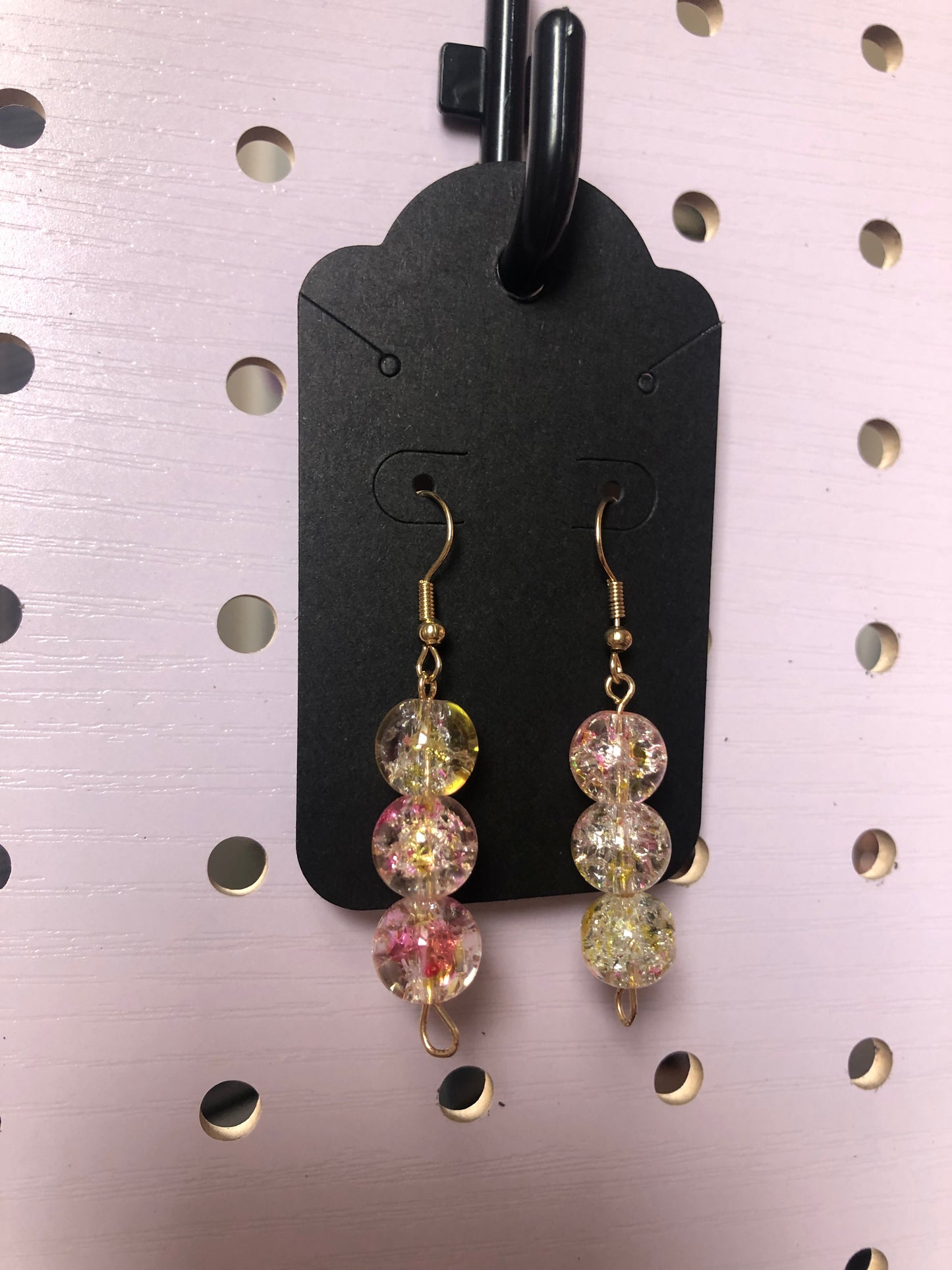 Three tier bead earrings