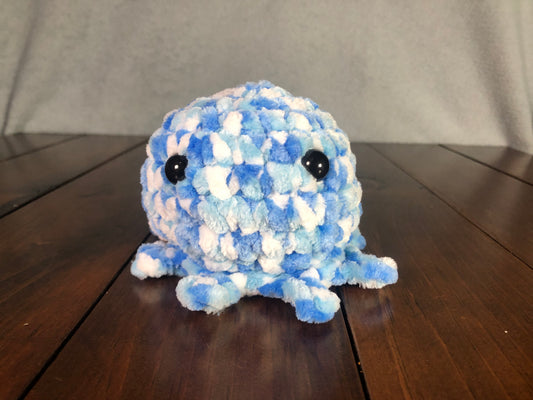 Crocheted Blue Stuffed Octopus