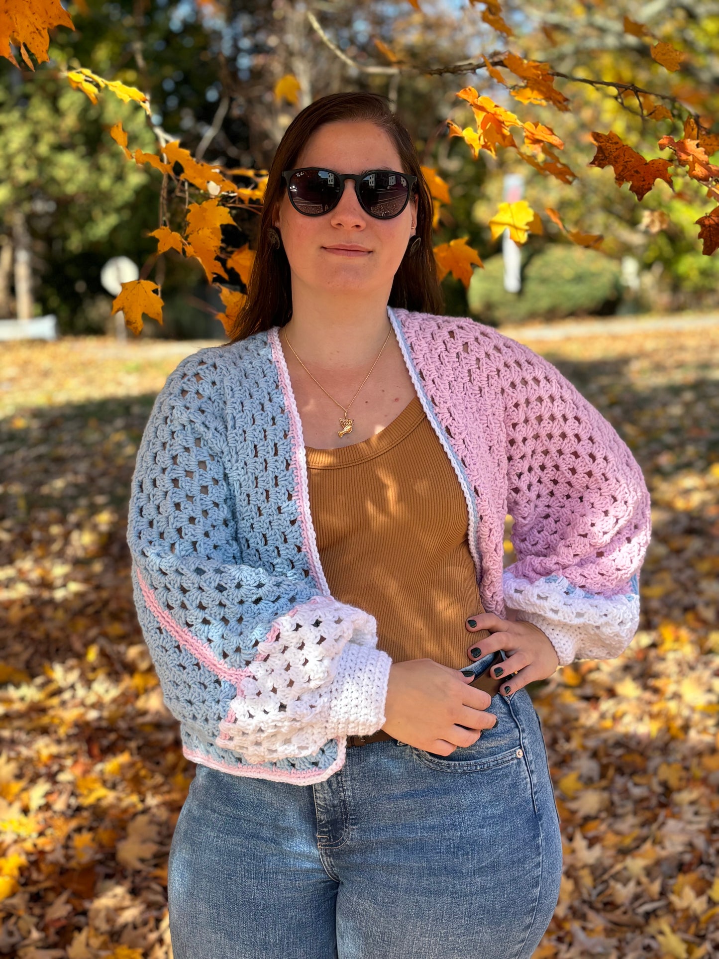 Cotton Candy Hexagon Granny Square Sweater