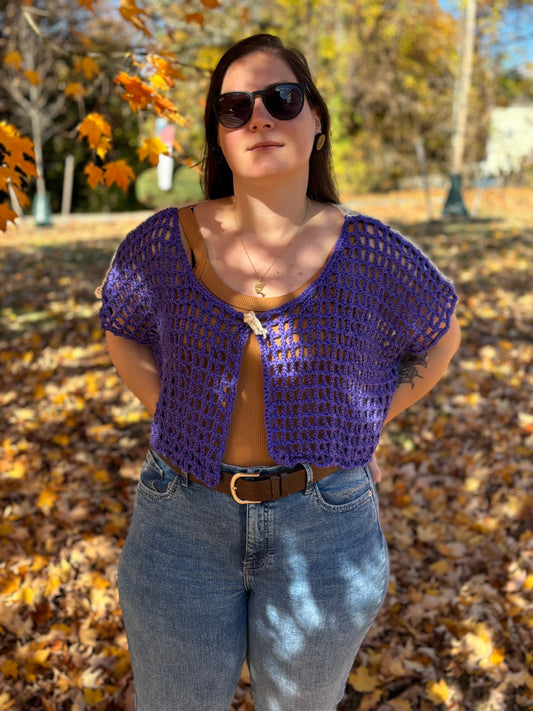 Purple and White Shawl