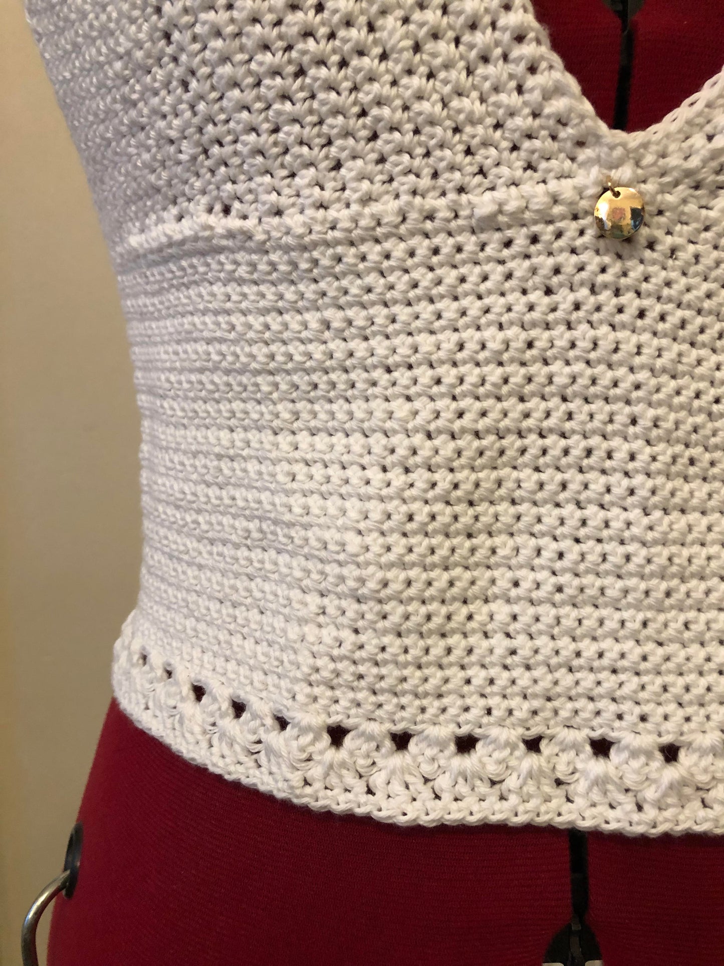 White Crocheted Top