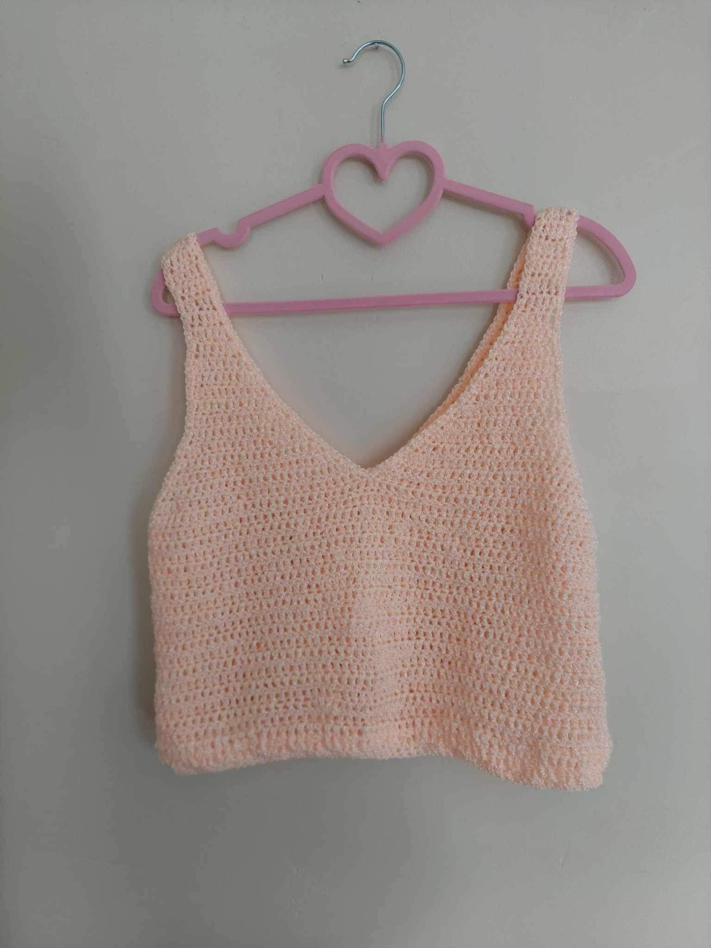 Pink Crocheted Tank Top