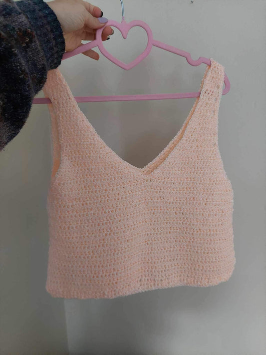 Pink Crocheted Tank Top