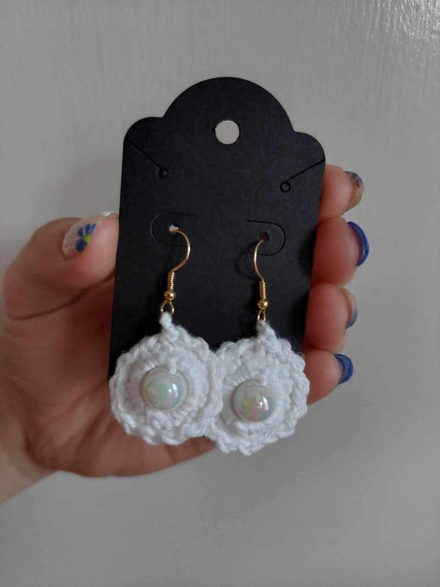 White Pearl Drop Earrings