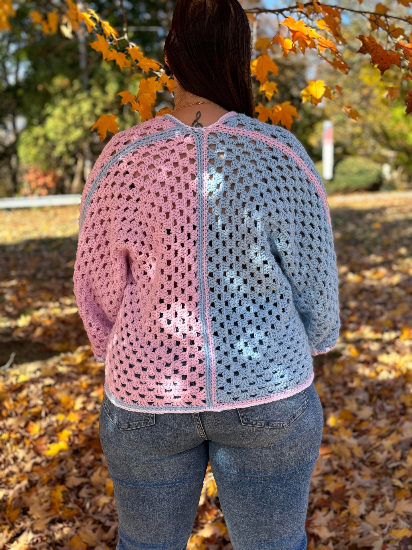 Cotton Candy Hexagon Granny Square Sweater